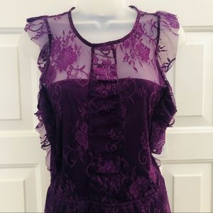 JustFab Purple Lace Midi Dress